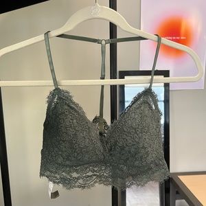 NEW WITH TAGS! Aerie Olive Green Lace Racerback Bralette